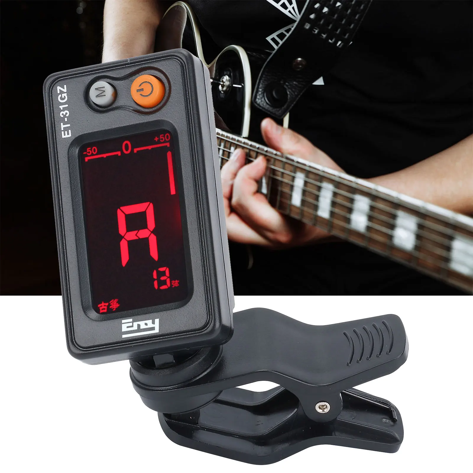 ENOET31GZGuitarTunerClipOnDigitalGuitarTuner360Degree