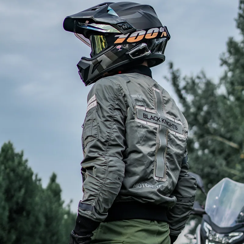 DUHAN 오토바이 자켓 남성 여성 패션 자수 오토바이 자켓 반사 캐주얼 모토 자켓 스트리트 라이딩 모토 코트