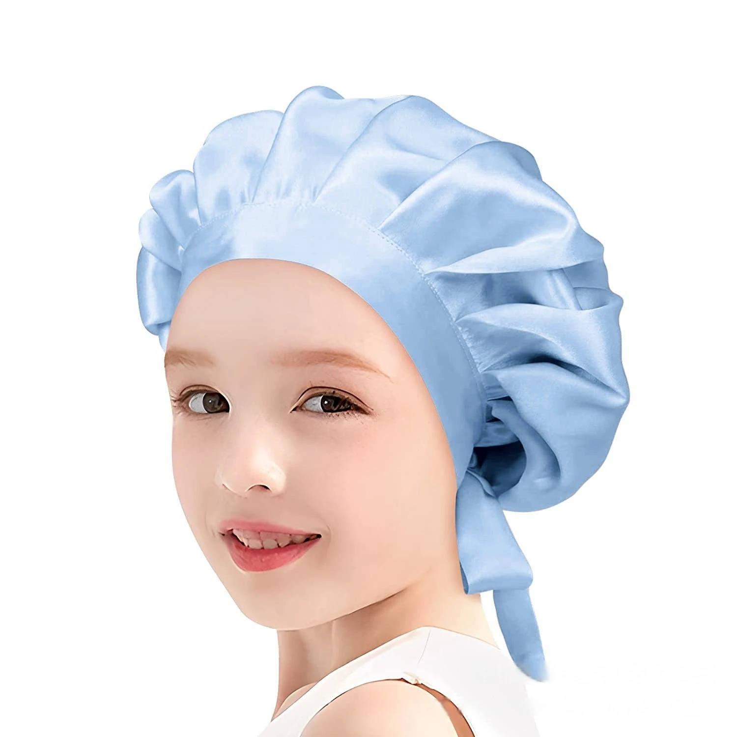 Mulberry Silk Bonnet For Kids Silk Bonnet for Sleeping Baby Hair Bonnets for Curly Hair Girls Boys with Adjustable Tie