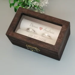 Customized Engraved Wedding Ring Holder (Fluorescence Yellow)