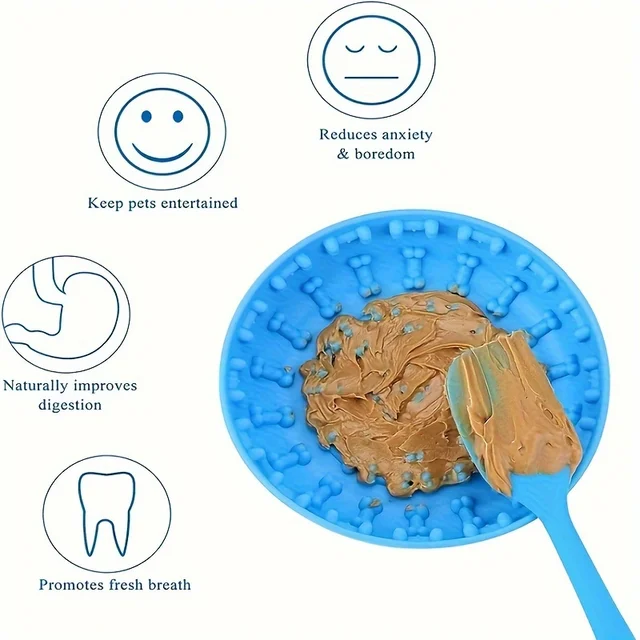 Silicone Slow Food Bowl Round Dog Bowl Cat Anti-Choking Anti-Knocking Feeding Plate Food Bowl with Suction Cup Pet Supplies 4