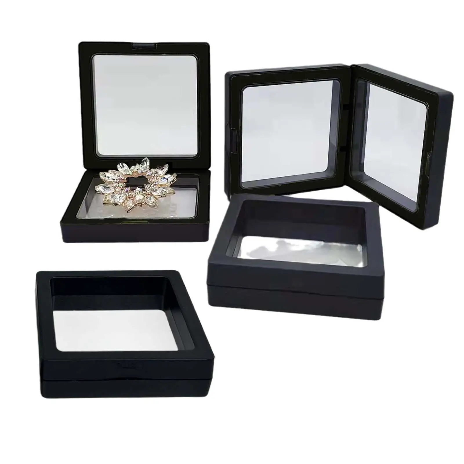 2x4x Floating Display Case Jewelry Storage Box for Brooch Medal Specimens