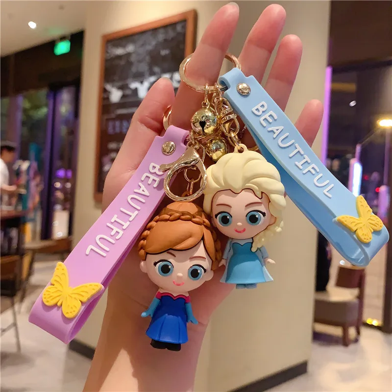 Creative Cartoon Frozen Series Keychain Cute Female Dropper Doll Keychain Ring Car Pendant