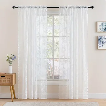 1 Piece Vintage Floral Lace Curtain 1