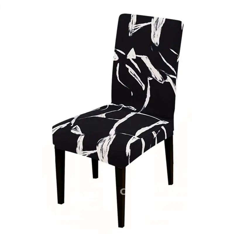 

Color Black Stretch Chair Cover Universal Dining Seat Covers Printed Chair Covers For Kitchen Living Room Santa Home Decoration