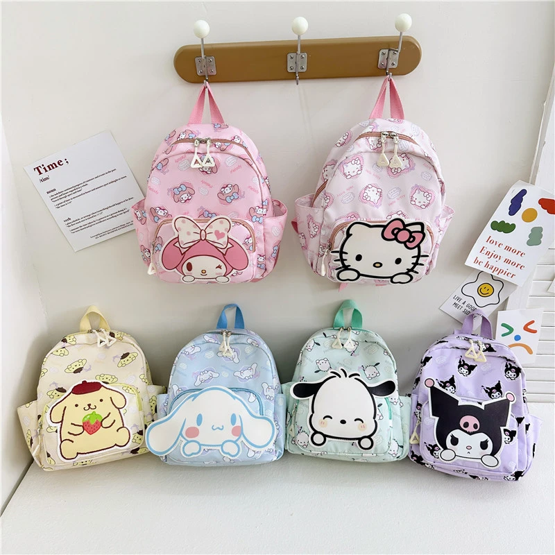 

Sanrio Hello Kitty Kuromi Cinnamoroll Kawaii Backpacks Cute Cartoon My Melody Pochacco Pompom Purin Storage School Bag Sac A Dos