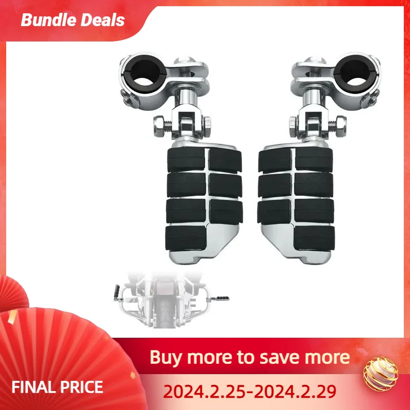 Chrome Moto Highway Pedane Poggiapiedi Pedale Pedane Montaggio Compatibile Per Harley Electra Road King Street Glide 1-1/4 "Bar