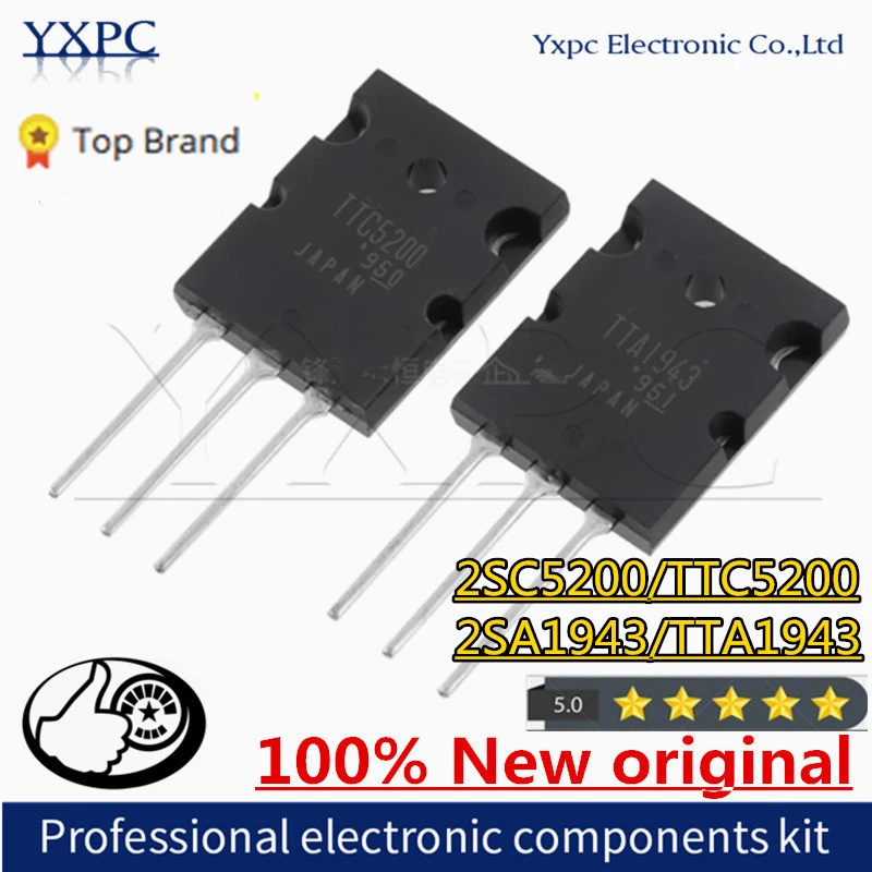 100% New Original 2sc5200 2sa1943 Ttc5200 Tta1943 To-3pl 2sc5200-o ...