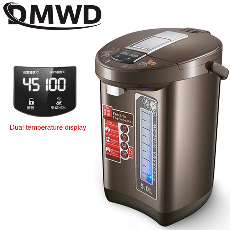 DMWD 5L Thermal Insulation Electric Kettle Stainless Steel Teapot Constant  Temperature Heating Hot Water Boiler Heater Bottle - AliExpress