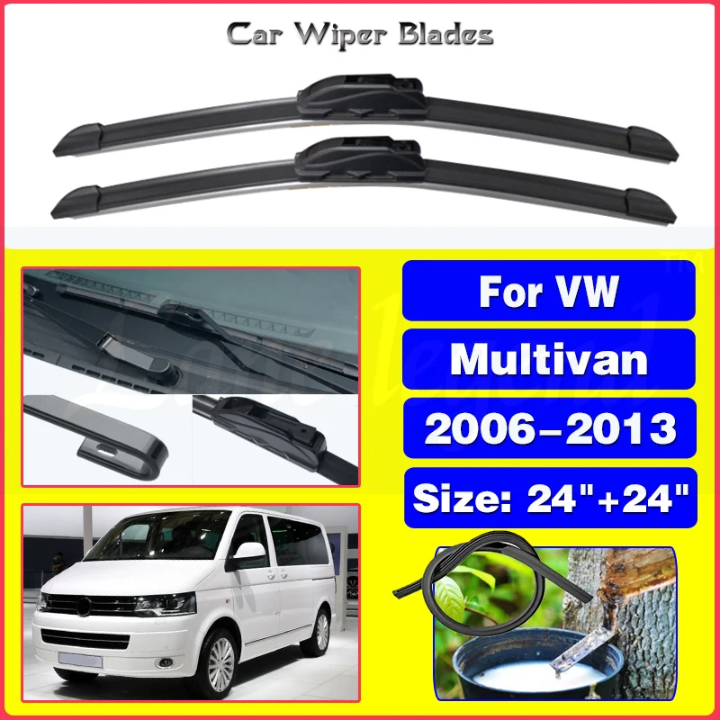 

For Volkswagen Multivan 2006 - 2013 Car Wiper Blade Windshield Rubber Silicon Refill Front Window Wiper Car Accessories 24"+24"
