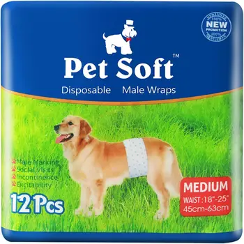Pannolini per animali domestici, pannolini usa e getta per cani maschi, mutandine mestruali per cani femmine, con tappetini assorbenti inclusi