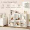 6-Cube Bookcase Modern 3-Tier Storage Organizer Horizontal Vertical Bookshelf
