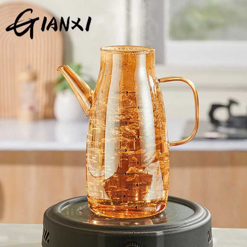 GIANXI Kitchen Home Cooking Oil Bottle Large Capacity Amber Oil Bottle Set Thickened Food Grade Leakproof Seasoning