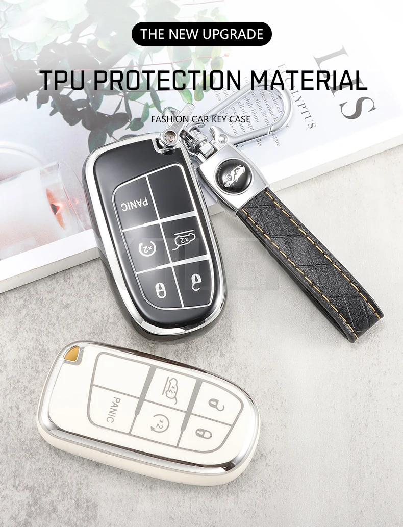 TPU Car Remote Key Case Cover Shell per Jeep Renegade Grand Cherokee per Dodge Ram 1500 Journey Charger Challenger Fiat Durango - S78ad3300cbf94507b4106561553c4d36F