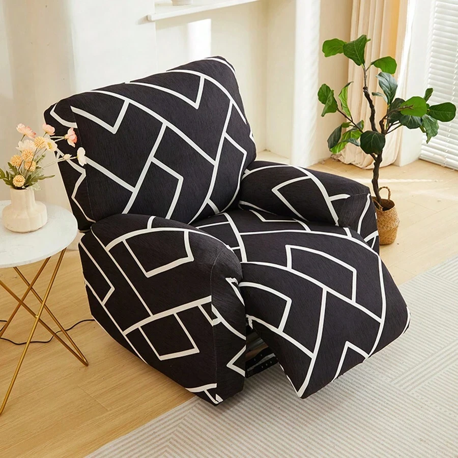 Printed Elastic Recliner Slipcover for Home Decor - Multiple Piece Set