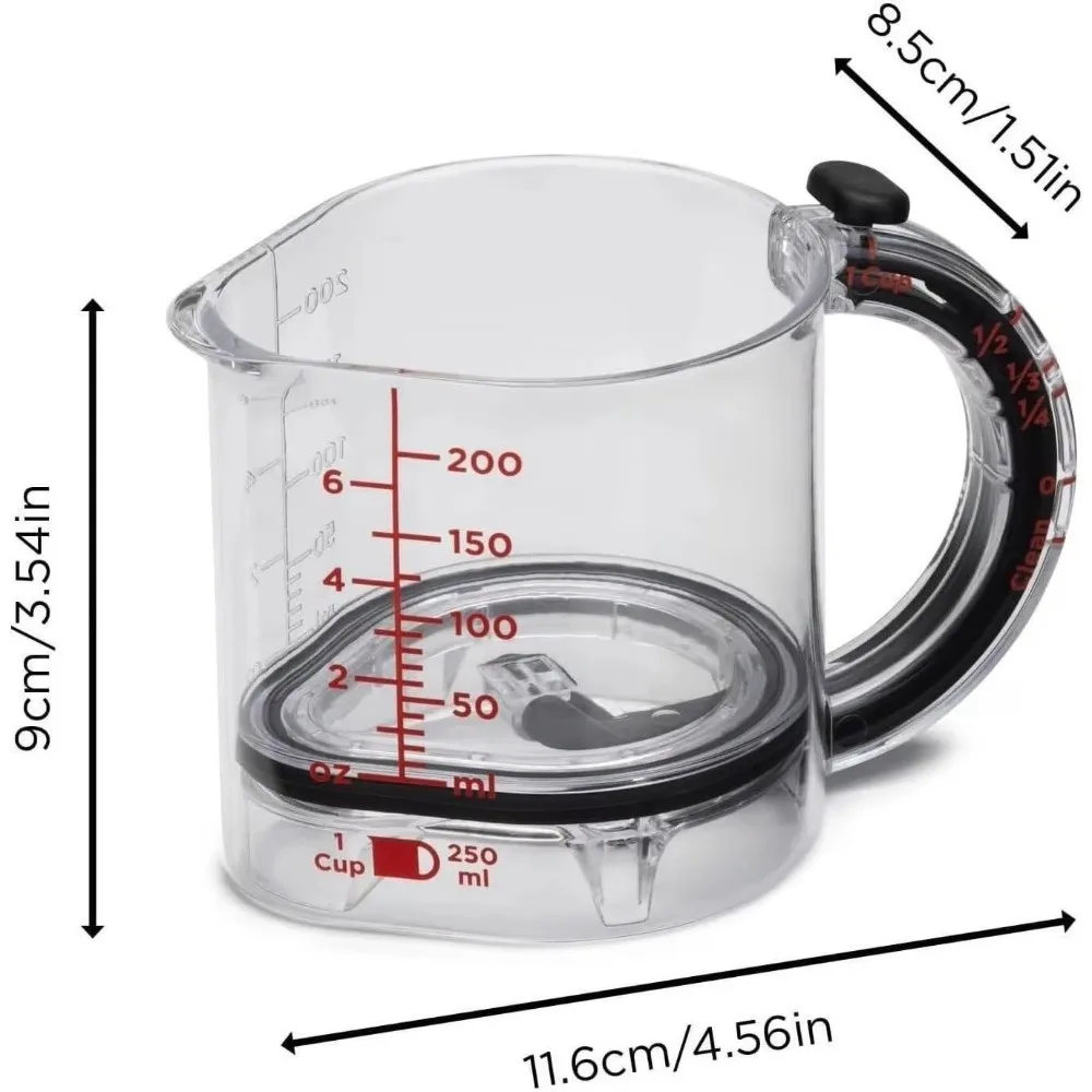 4-In-1 Adjustable Measuring Cup Portable Measuring Container Multi-Functional Measuring Cup Ith Scraper-Style Seal Base