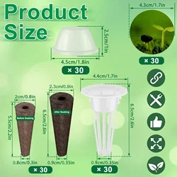 Hydroponic Garden Accessories Set - Reusable Clear Plant Pod Kit (120Pcs)