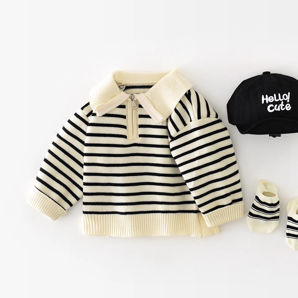 Baby Classical Striped Knitwear Sweaters
