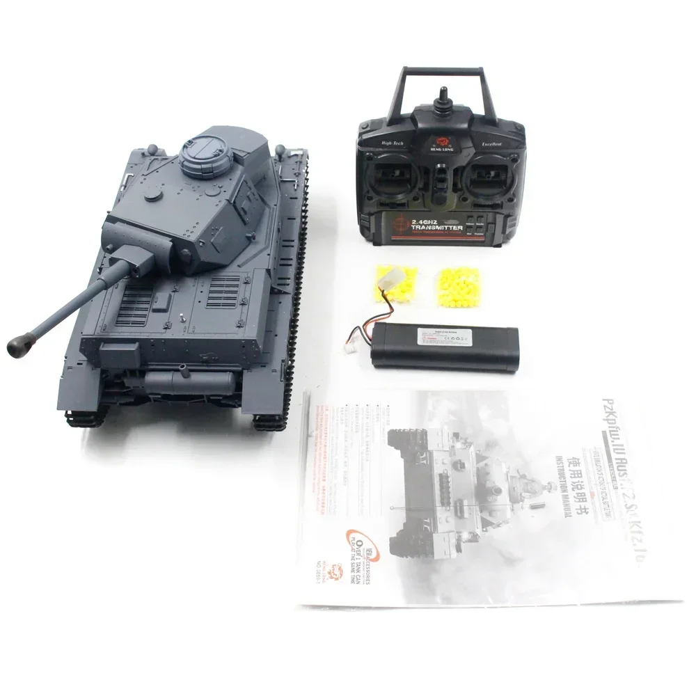 Remote Control Medium Tank Henglong Germany IV F2  Simulation Tank Support Multi-Function Battle Tank Model Car Children's Toy 3