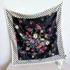 Women New Summer Twill Silk Square Scarf Big Shawl Fashion Luxury Geometric Minimalist Print Design Headscarf Scarves 6