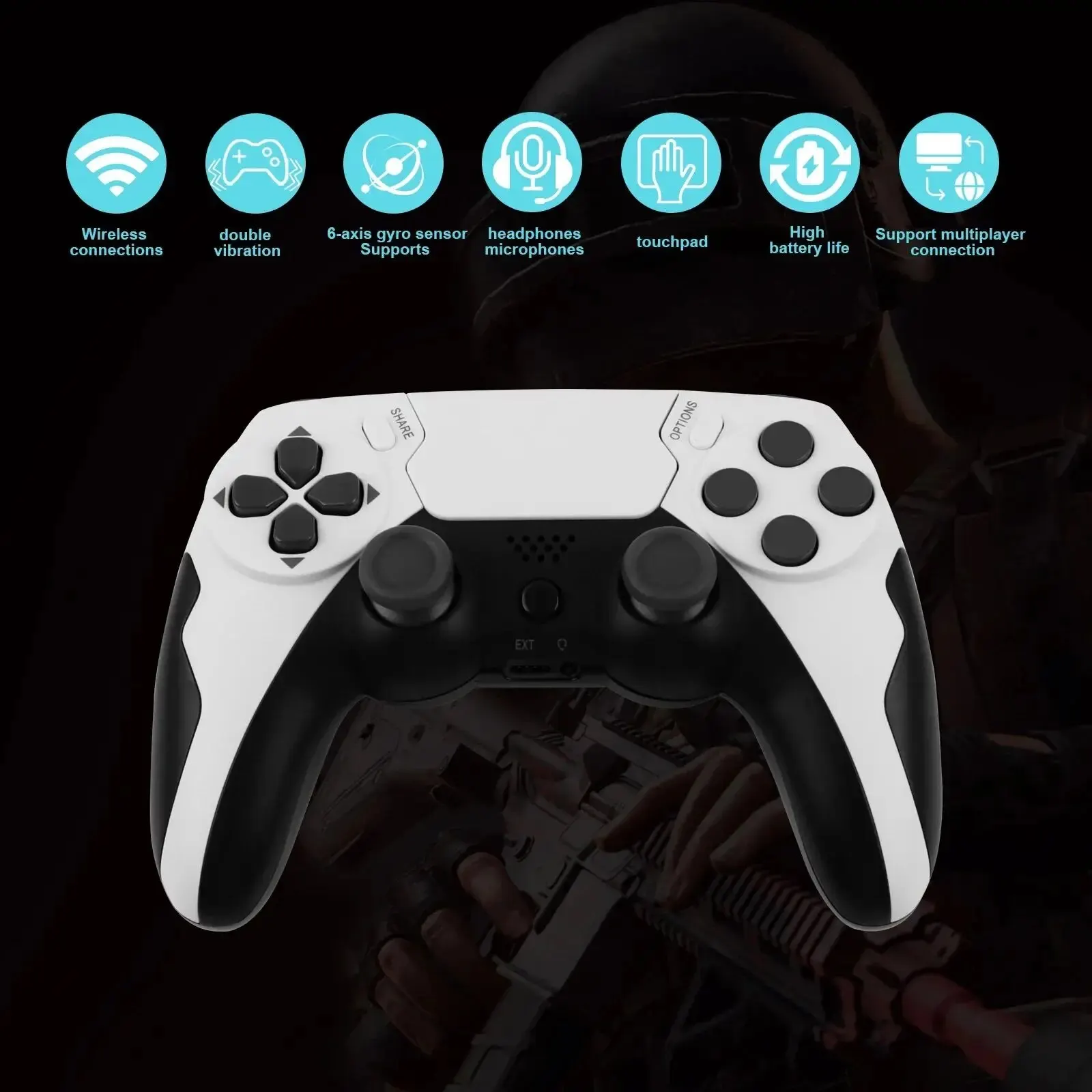 GAMINJR  Ʈѷ BT е  , PS4 PS3 PC ġе ũ ̾ Ʈ,  ð 