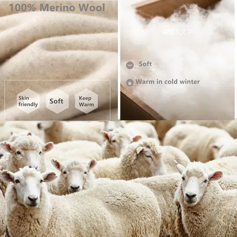 100% Wool Beanies Hat For Women Winter 2023 Solid Warm Soft Luxury Wool Bonnets Fashion y2k Knitted Skullies Street Cute Cap 6