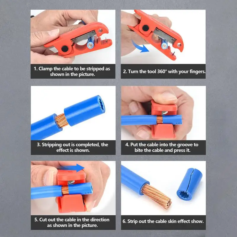 Manual Wire Stripper Tool Rotary Cut Type Cable Cutter Stripper Professional Wire Peeler Tool Quick Insulated Cable Cutter