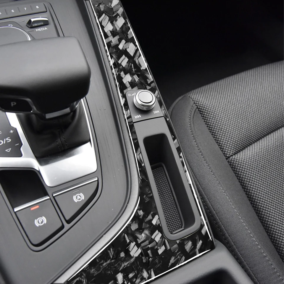 Carbon Fiber Gear Shift Side Panel Trim For Audi A4 B9 2017-2019 – Left Hand Drive