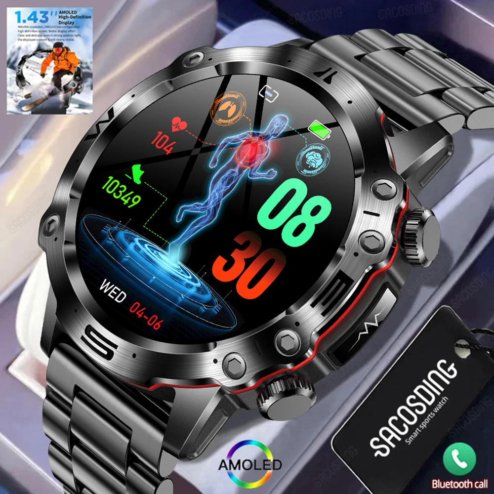 Men Smart Watch Blood Lipids Uric Acid Health ECG+PPG