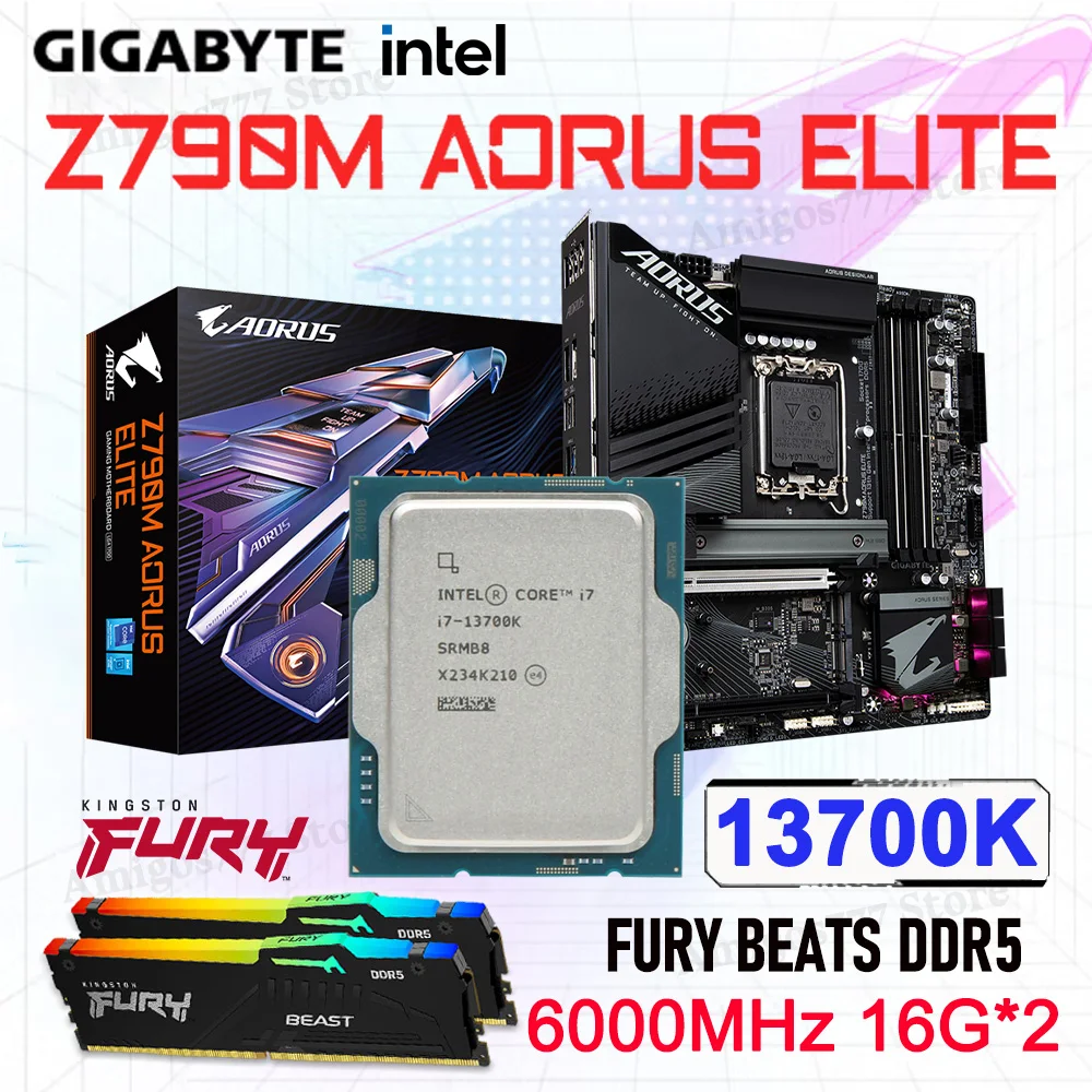 Intel Core i7 13700K LGA1700 CPU Combo With Gigabyte Z790M AORUS 