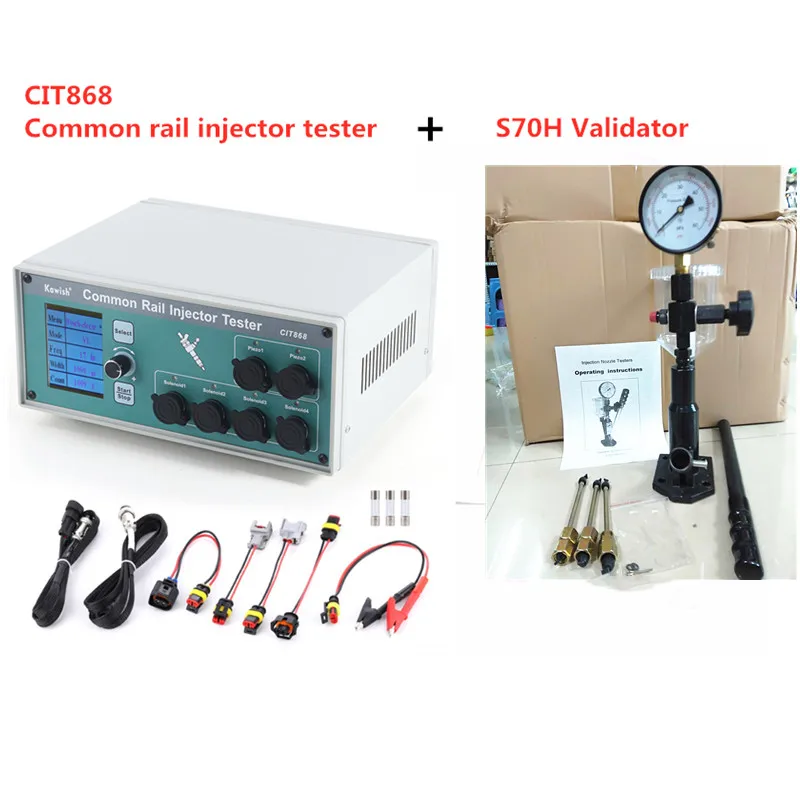 

NEW! Upgrade CIT800 CIT868 4 Channels Diesel Common Rail Injector Tester 2PCS Piezo Injector Tester + S70H Injector Validator