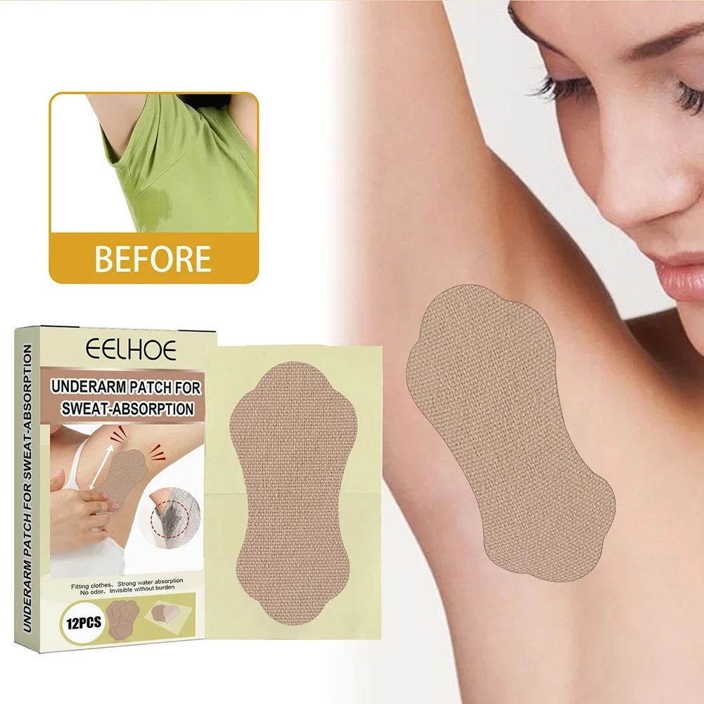 12pcs Sweat-absorbent Patch Absorbing Sweat Armpits Sweat Sticker for Men Women Anti Perspiration Foot Sticker Patch
