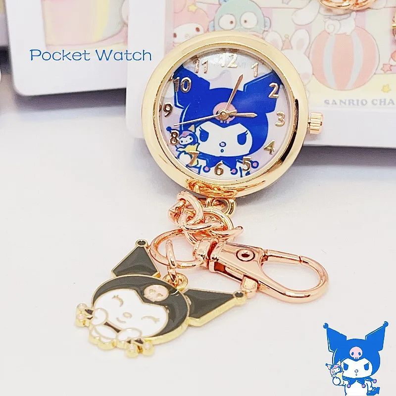 Anime Hello Kitty Keychain Pocket Watch Girls Student Sanrio
