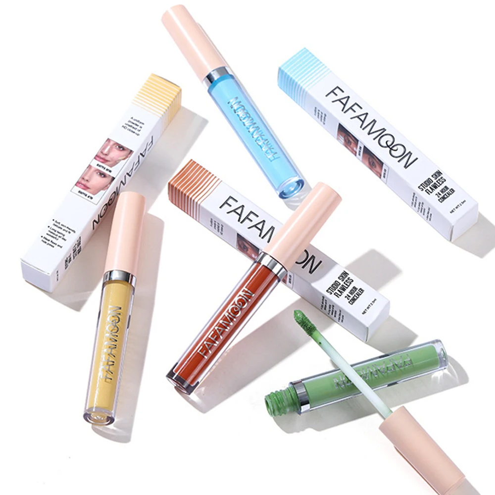 Nude Makeup Facial Foundation Color Correction Green Purple Liquid Concealer Cream Cover Blemish Oil Control Brighten Skin