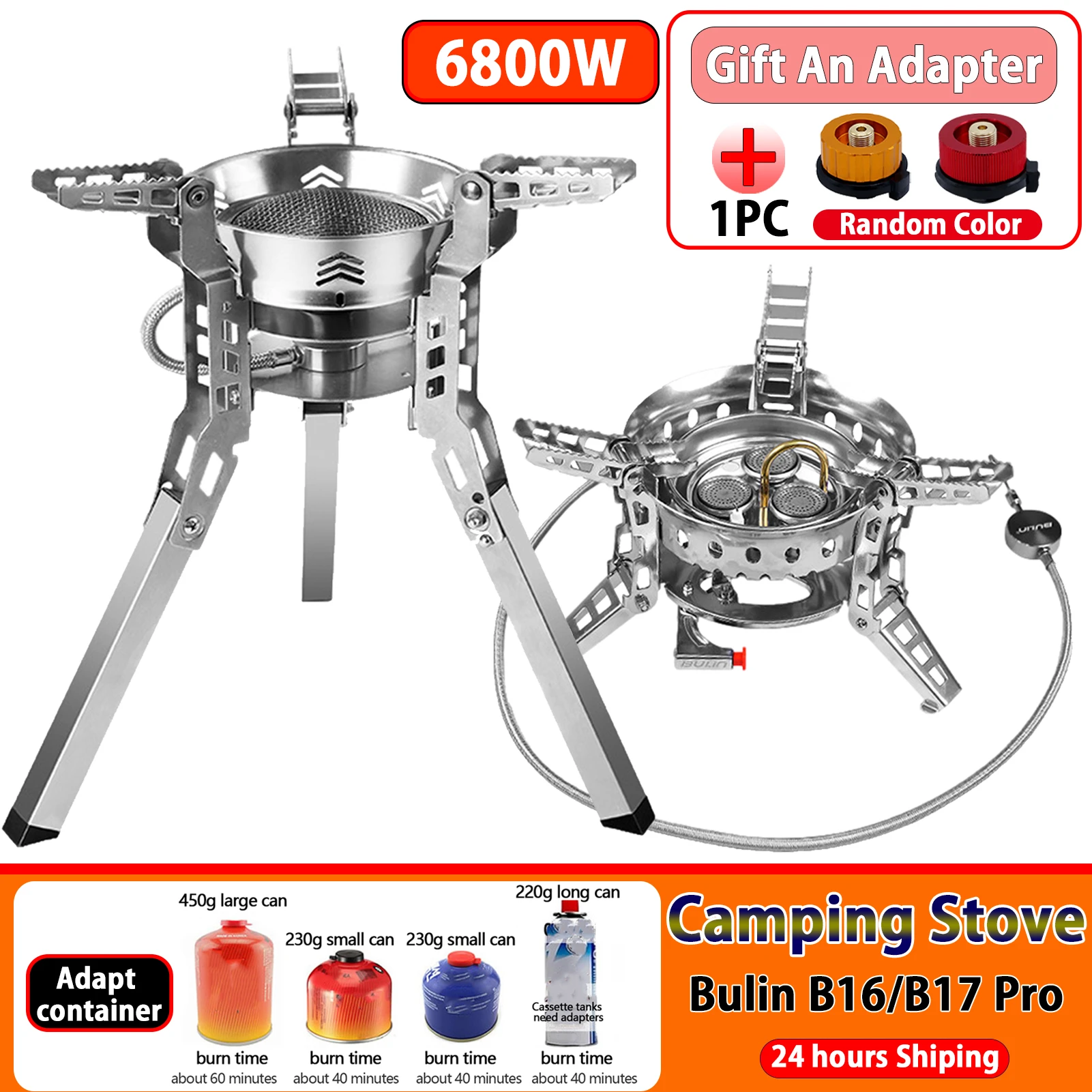 For Bulin B16/B17 Pro 6800W Camping Gas Stove Highpower Windproof Gas