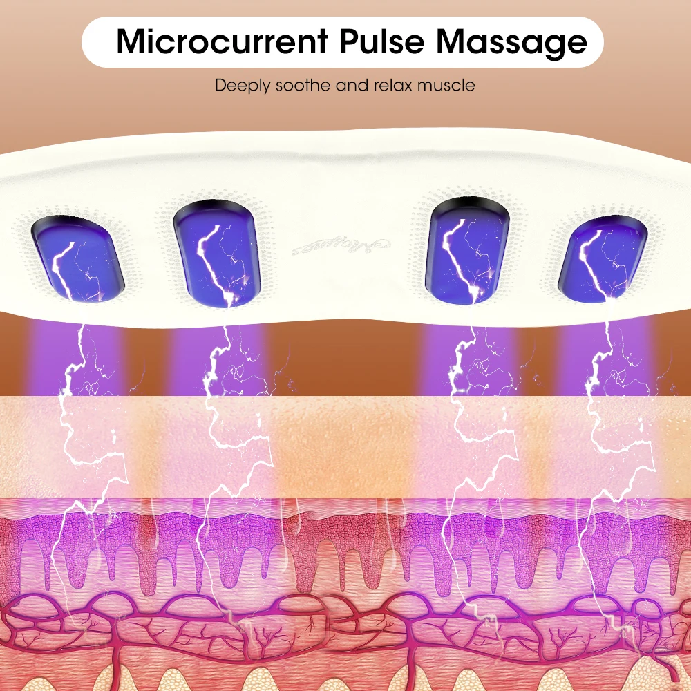 EMS Heating Waist Massage Belt Microcurrent Pulse Muscle Stimulator 8 Modes Kneading Heated Abdominal Back Waist Massager Brace