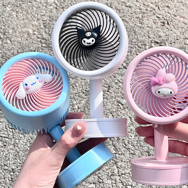 

Sanrio Cinnamoroll Kuromi Милая мультяшная 3-скоростная настольная электрическая подставка с высокой скоростью ветра милый Настольный вентилятор с Usb-зарядкой настольное украшение