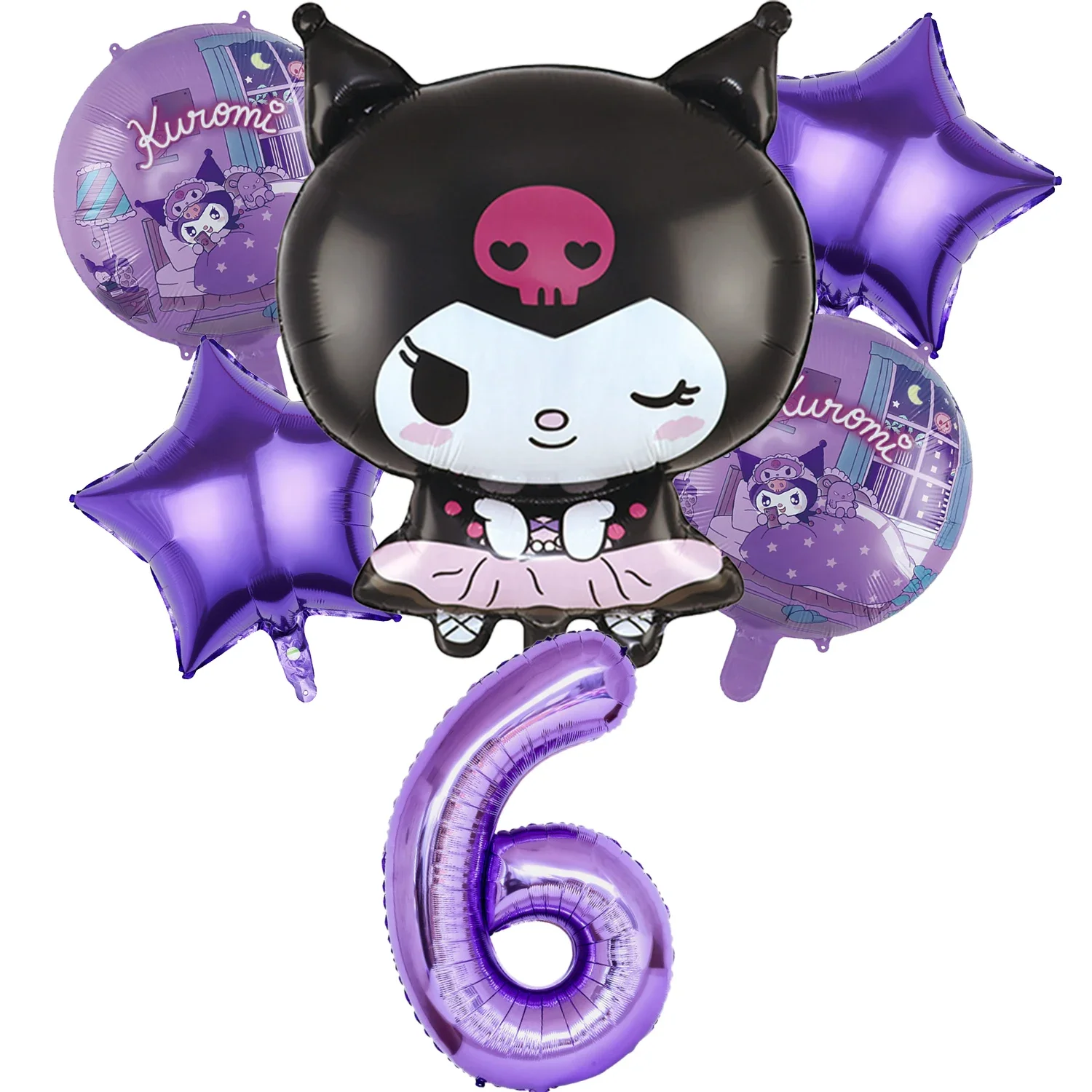 thumbnail image 1 of Kuromi-Globos decorativos para cumpleaños de niñas, ACCESORIOS FOTOGRÁFICOS para fiesta de Baby Shower, regalo para niños, 1 of 5