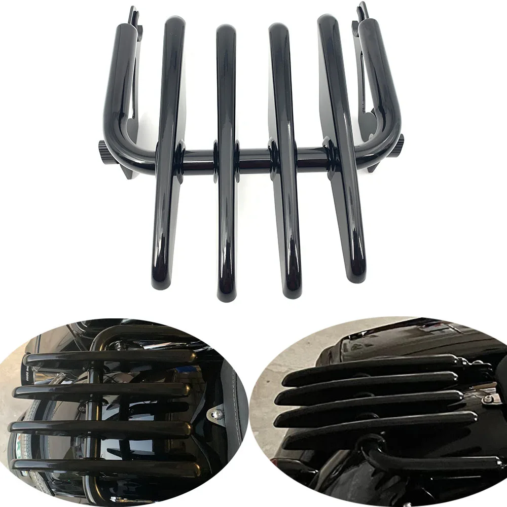 رف أمتعة أسود خفي لدراجة Harley Electra Street Glide Road King FLHX FLHT 2009-22