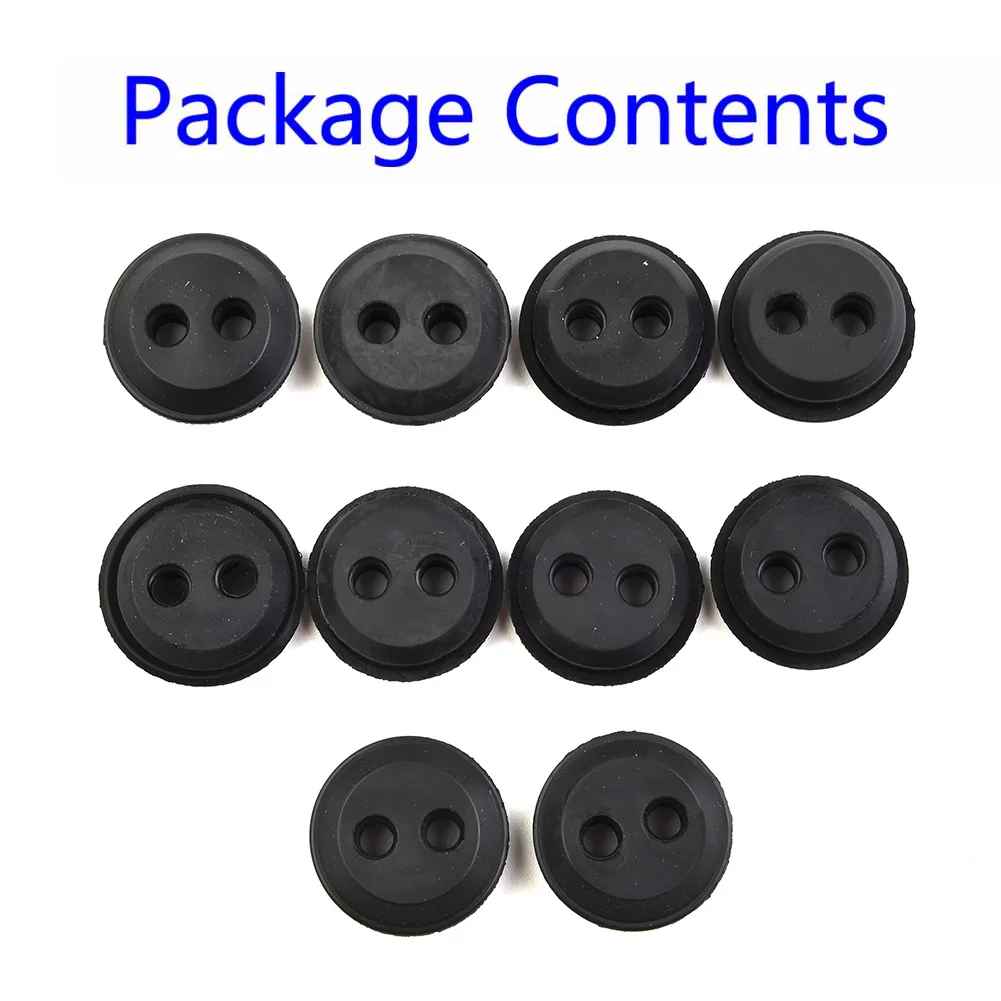 

10pcs 2-Hole Fuel Tank Rubber Grommet Replacement Part For Stihl For Honda Trimmer Lawn Mower Chainsaw Fuel Gas Tank Grommet
