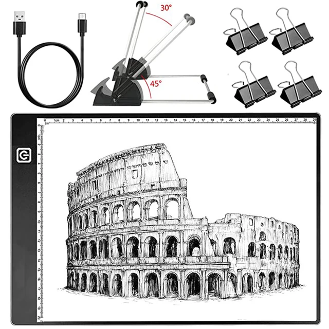 A4 Led Tracing Light Box With Scale,art Light Pad Light Table With Usb  Power,ultra-thin Copy Board For Diamond Painting Drawing - Digital Tablets  - AliExpress