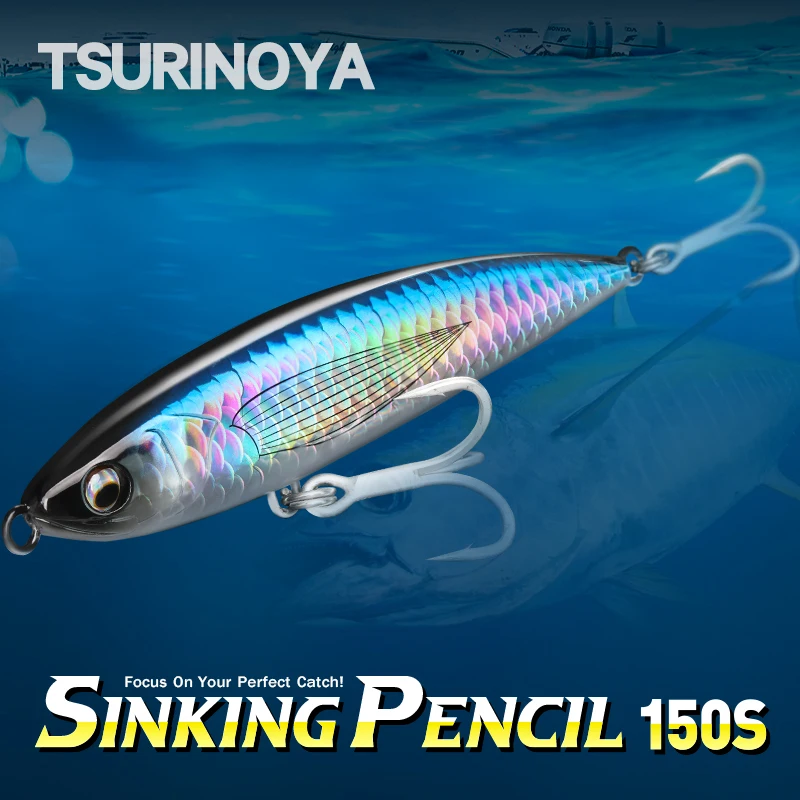 

TSURINOYA ASTRA 150S Sinking Pencil Fishing Lure Wobblers 150mm 75g Big Game Seawater Fishing Bait for Tuna GT Boat Fishing