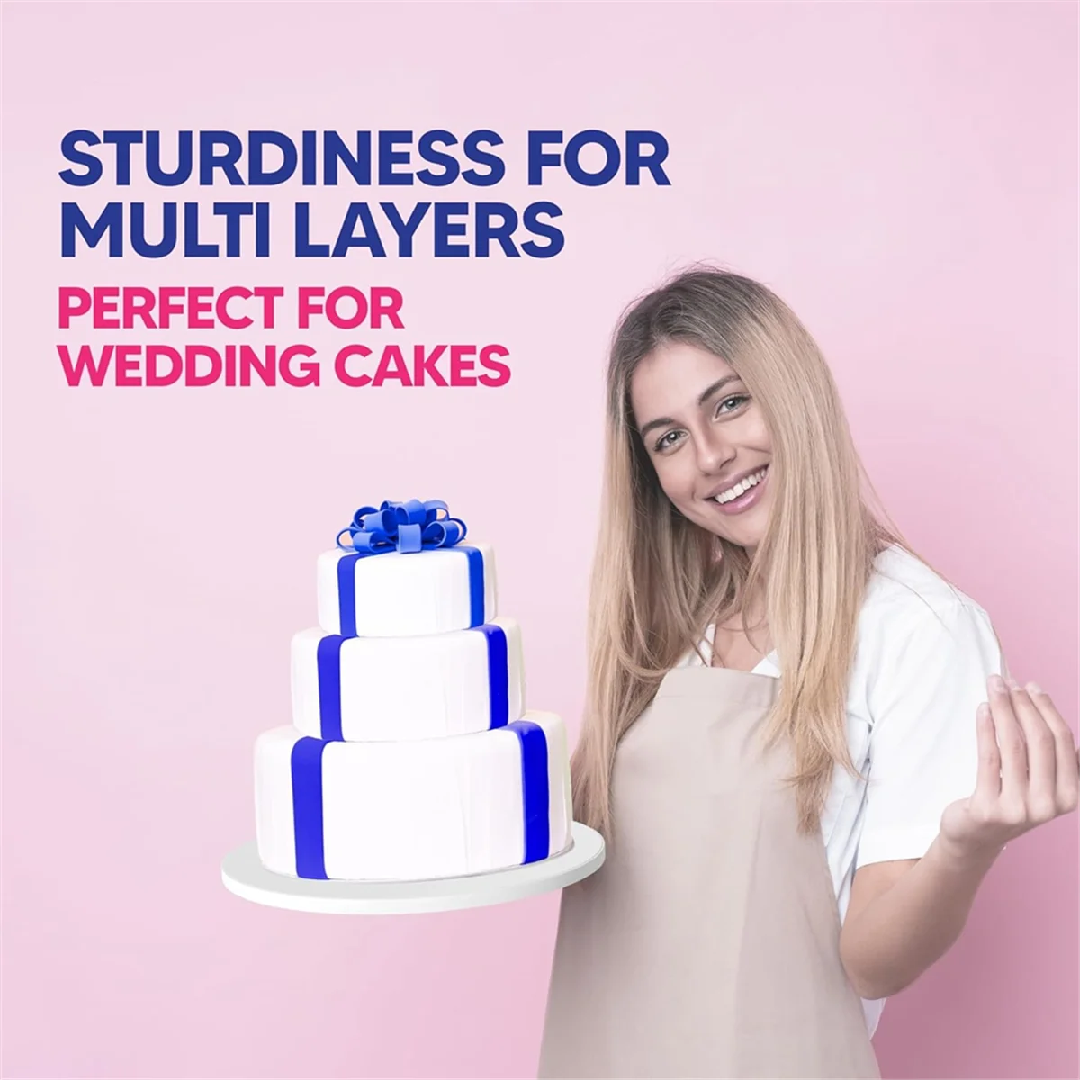 Cake Boards 10 Inch Cake Drum Boards 10 Inch Round Bend Resistant Multi-Layered Base for Displays 5PCS
