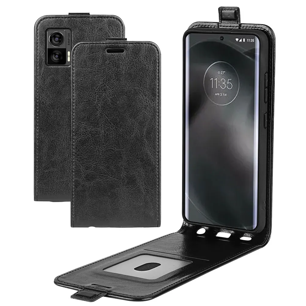 Фото Вертикальный кожаный чехол-книжка для MOTOROLA MOTO Edge 30 Neo, Ретро Кожаный чехол-книжка с отделением для карт для MOTO Edge30 Neo 30Neo №2