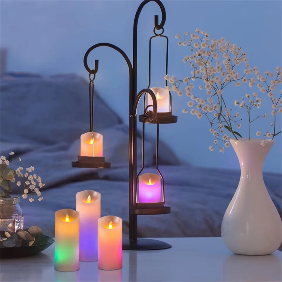 Changing LED Pillar Flameless Candles Lights Creative W/18keys Controller Timer Function for Wedding Home Bar party Decor