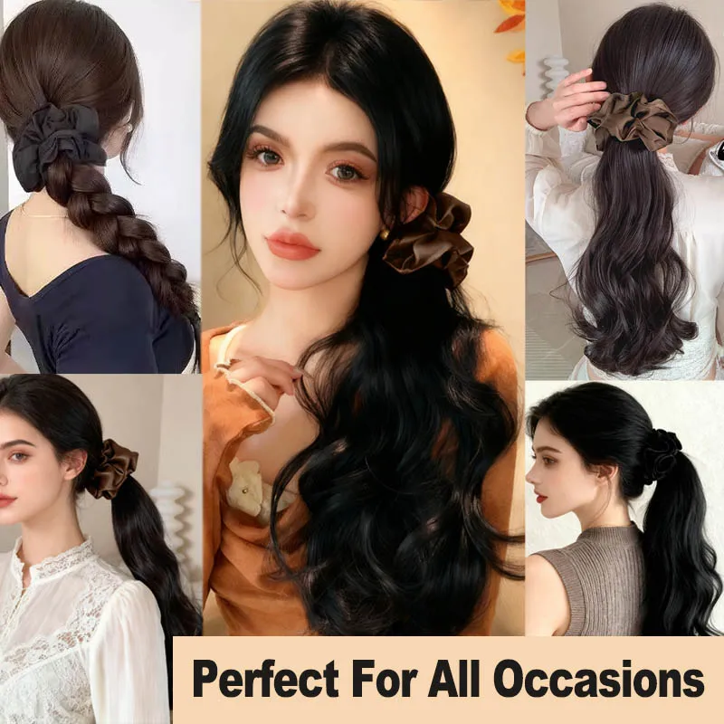 Synthetic Wig Braid Women's Claw Clip Headband Curly Ponytail Hair Low Tie Fake Ponytail For Women Pear roll ponytail