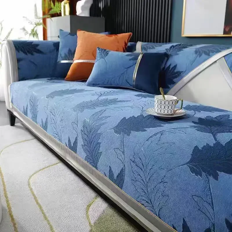High-grade Embroidery Sofa Cover Slipcovers Anti Cat Scratch Couch Case for Maple Leaf Shape Sofa Chair Cover L-Style Sofa Case 5