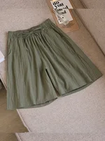 2024 Women Cotton Shorts,Summer Casual Solid Two Pockets shorts high waist loose shorts for girls Soft Cool female shorts - Image 5