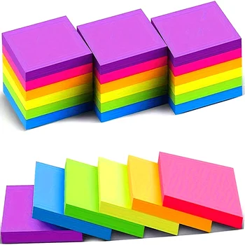 300/600 foglietti adesivi assortiti vibranti, perfetti per ufficio, scuola, prendere appunti e promemoria, per studenti, insegnanti e professionisti