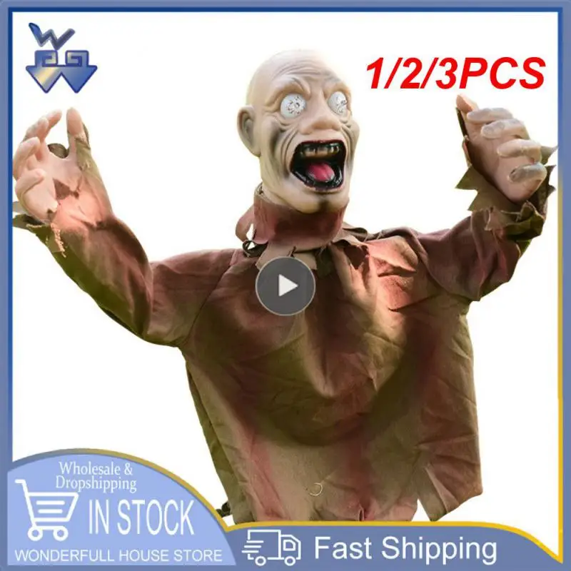 

1/2/3PCS Halloween Swing Ghost Sound Control Decoration Ground Plug-in Ghost Horror Props Halloween Outdoor Garden Haunted House